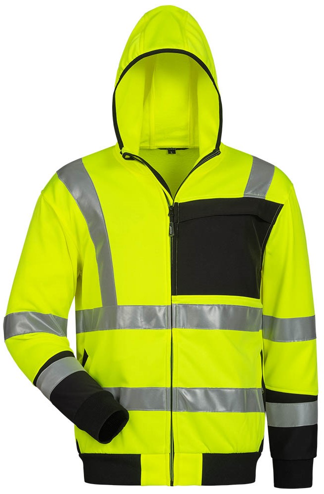 elysee 22609 BERNARDINO Warnschutz-Sweatjacke leuchtgelb-marine