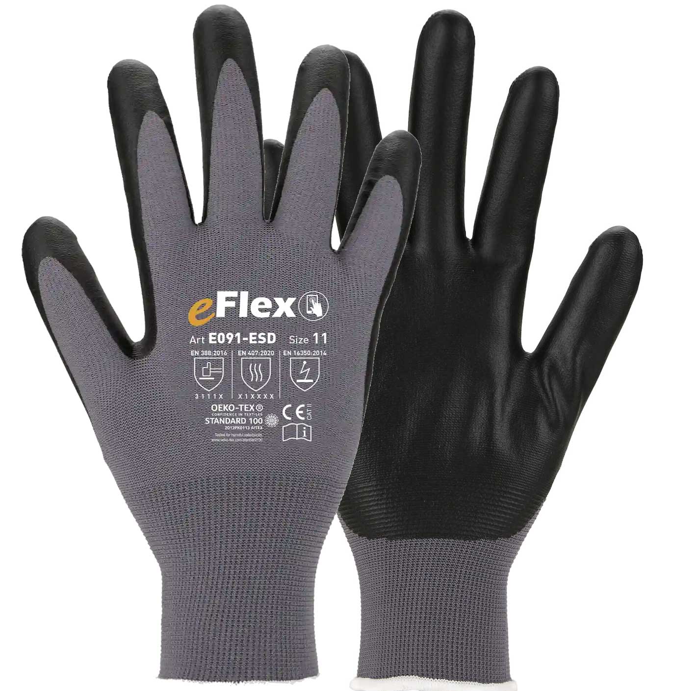 Asatex E091-ESD Nitril-Feinstrickhandschuhe mit ESD-Schutz