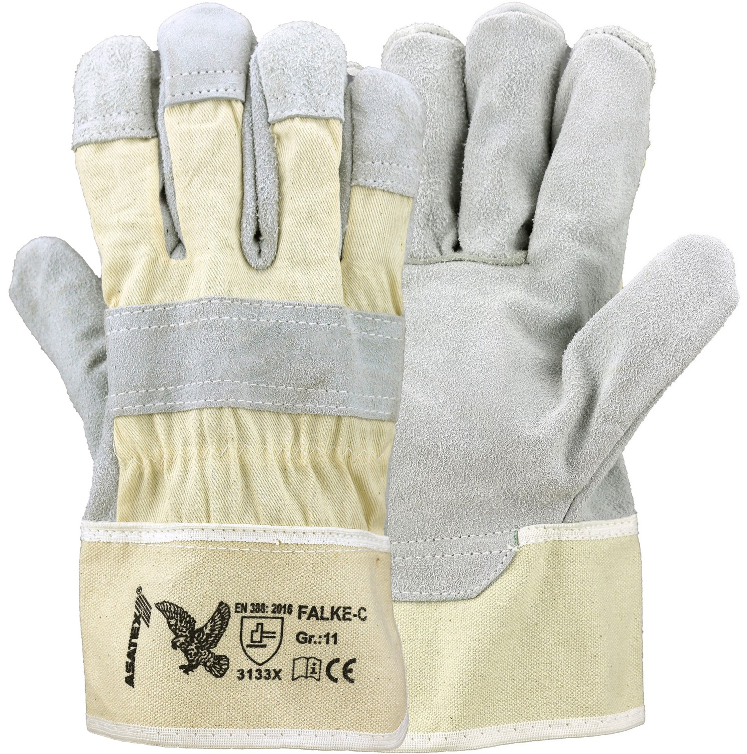 Asatex Falke-C Rindspaltleder-Schutzhandschuhe