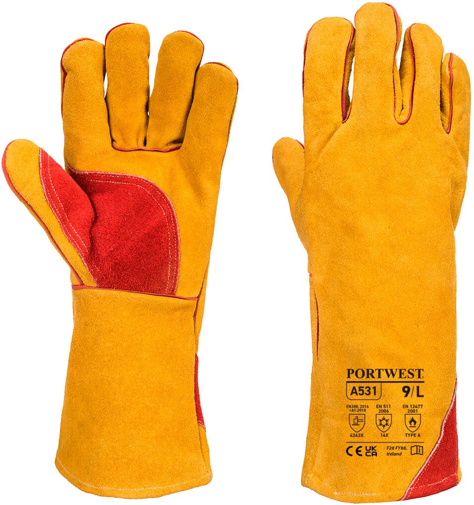 Portwest A531 Rindspaltleder-Schweißerhandschuhe Typ A