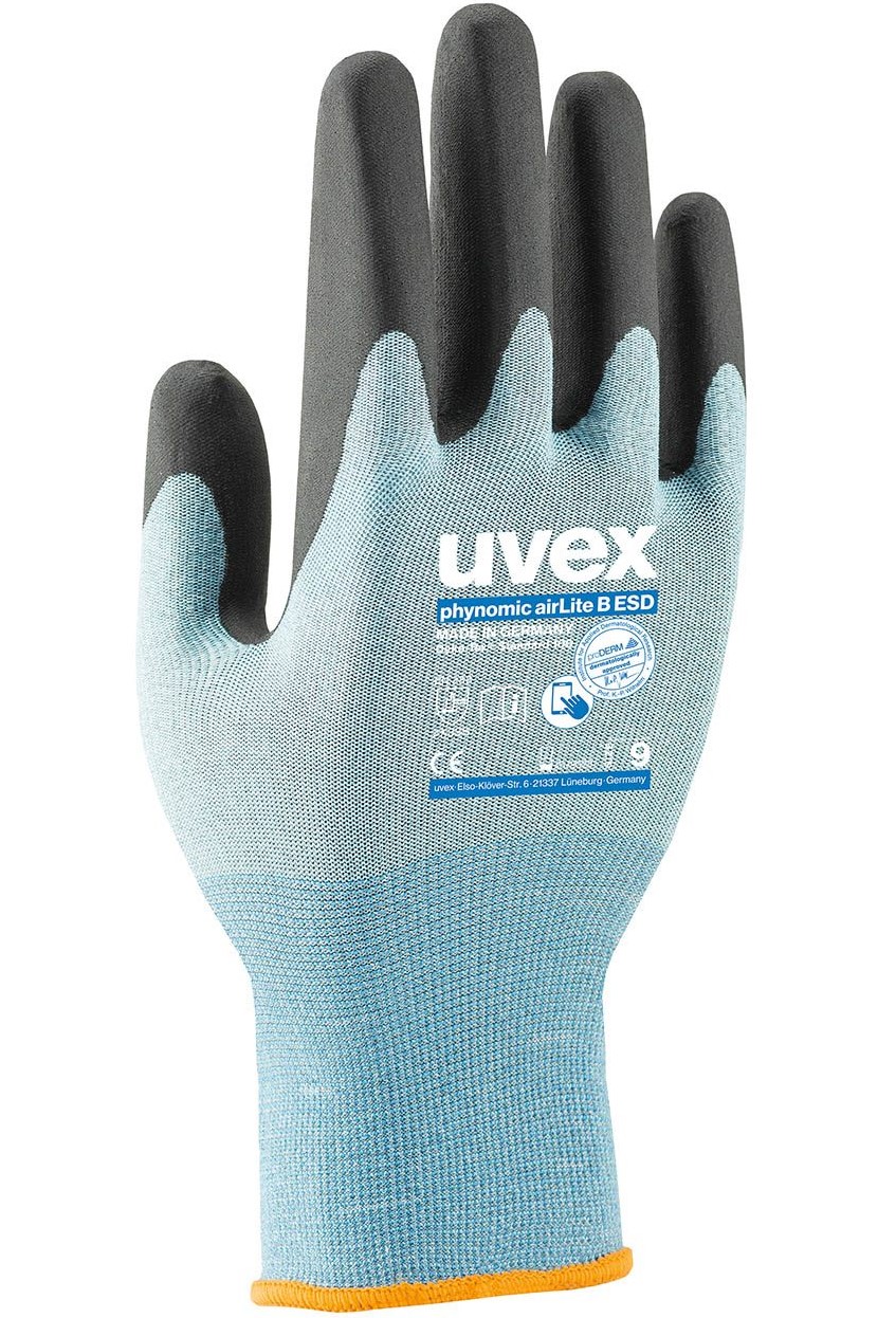 uvex 60078 phynomic airLite B ESD Schnittschutzhandschuhe Level B touchscreenfähig