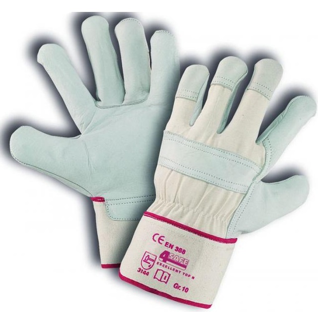 4Safe HTMK Excellent Top N Rindnarbenlederhandschuhe