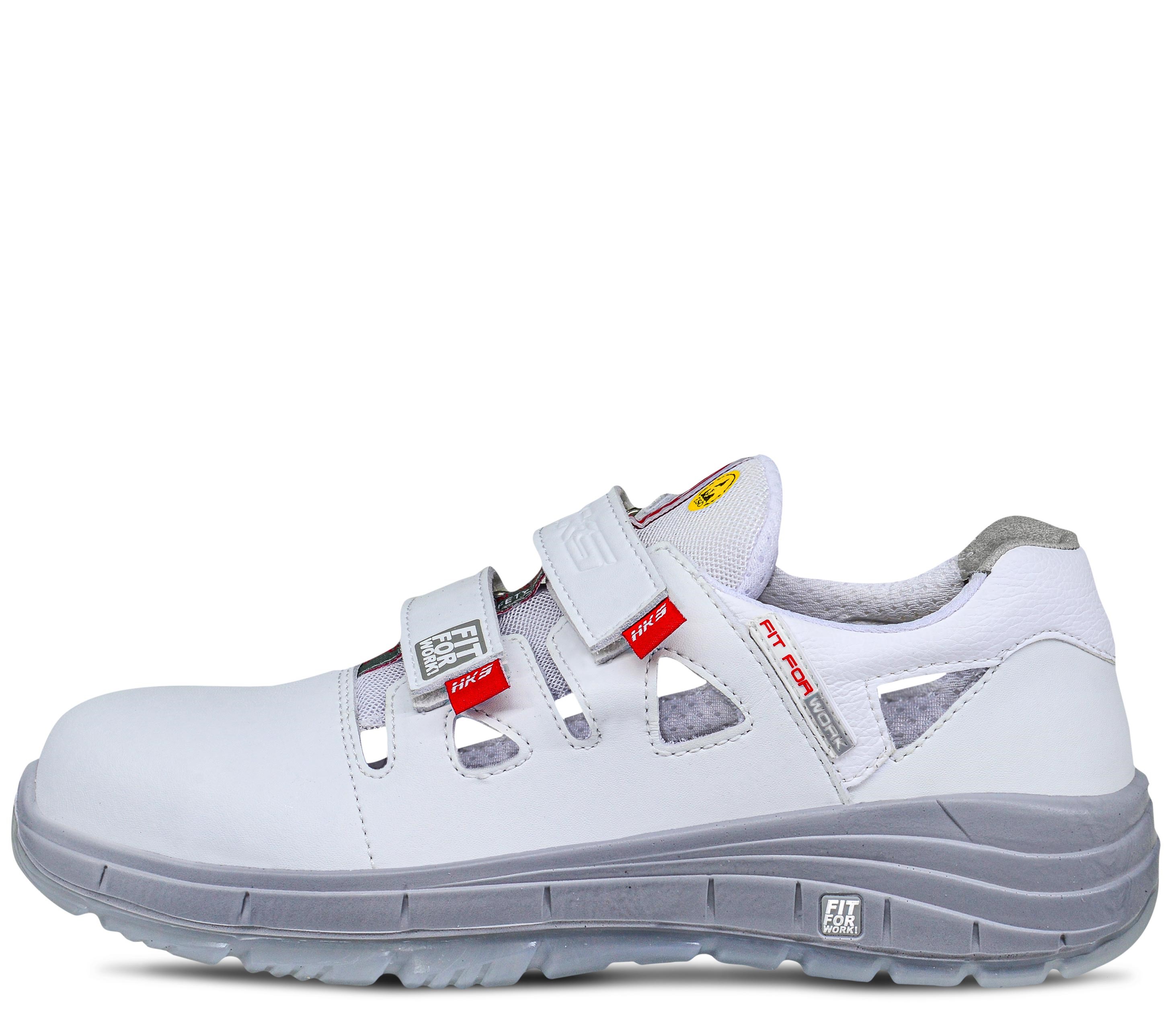HKS K-Run White Elba 3 M Sandalen S1 SRC ESD mit Klettverschluss weiß