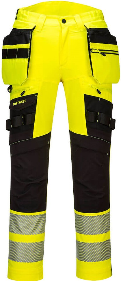 DX442YBR Portwest DX442 DX4 high-visibility trousers with detachable holster pockets