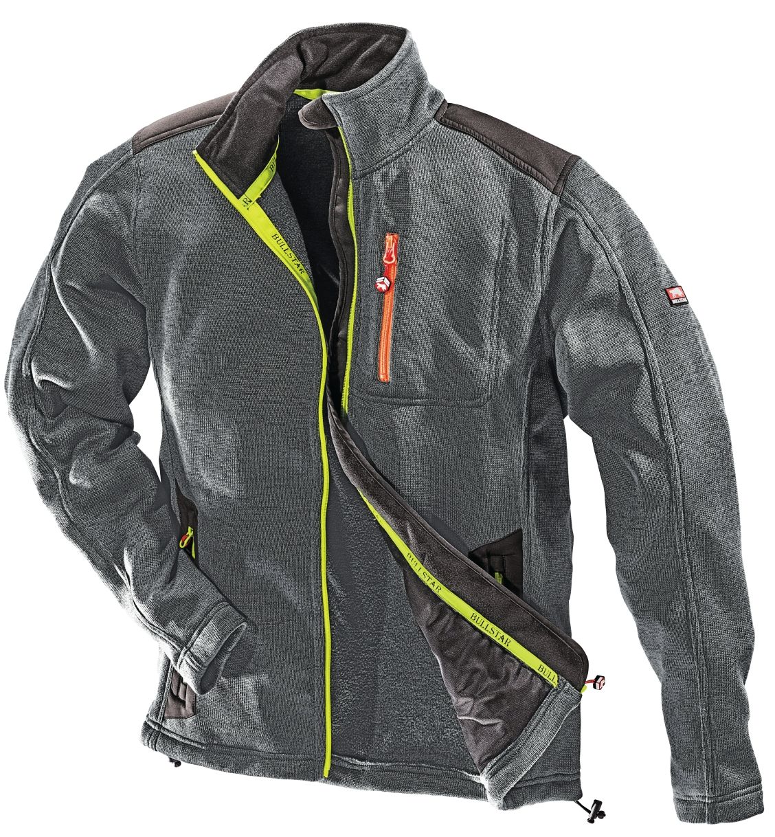 Bullstar 9335 ULTRA Softshell-Strickfleecejacke grau-lime