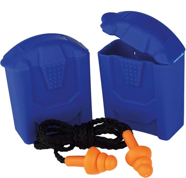 Pro-Fit 23193 Mehrweg-Gehörschutzstöpsel mit Kordel inklusive Box SNR 25 db (A)