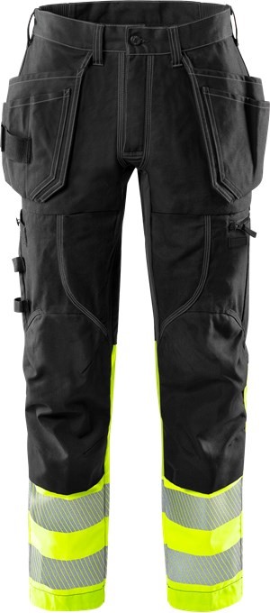 38nFaSfVRlW67v Fristads 132849 High Vis craftsman stretch trousers 2608 FASG with high-visibility protection