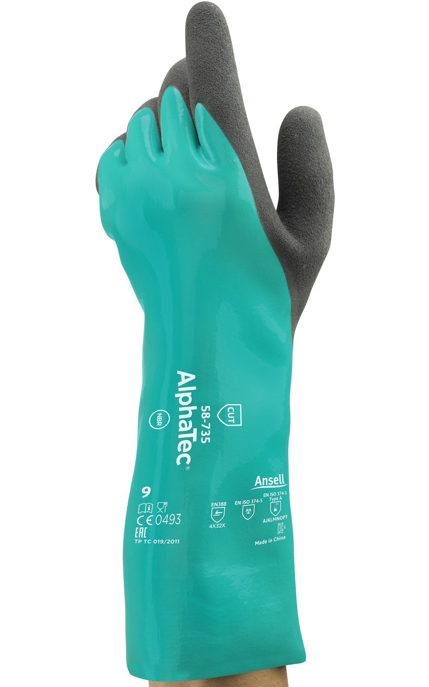 Ansell AlphaTec 58-735 Nitril-Chemikalienschutzhandschuhe Level C