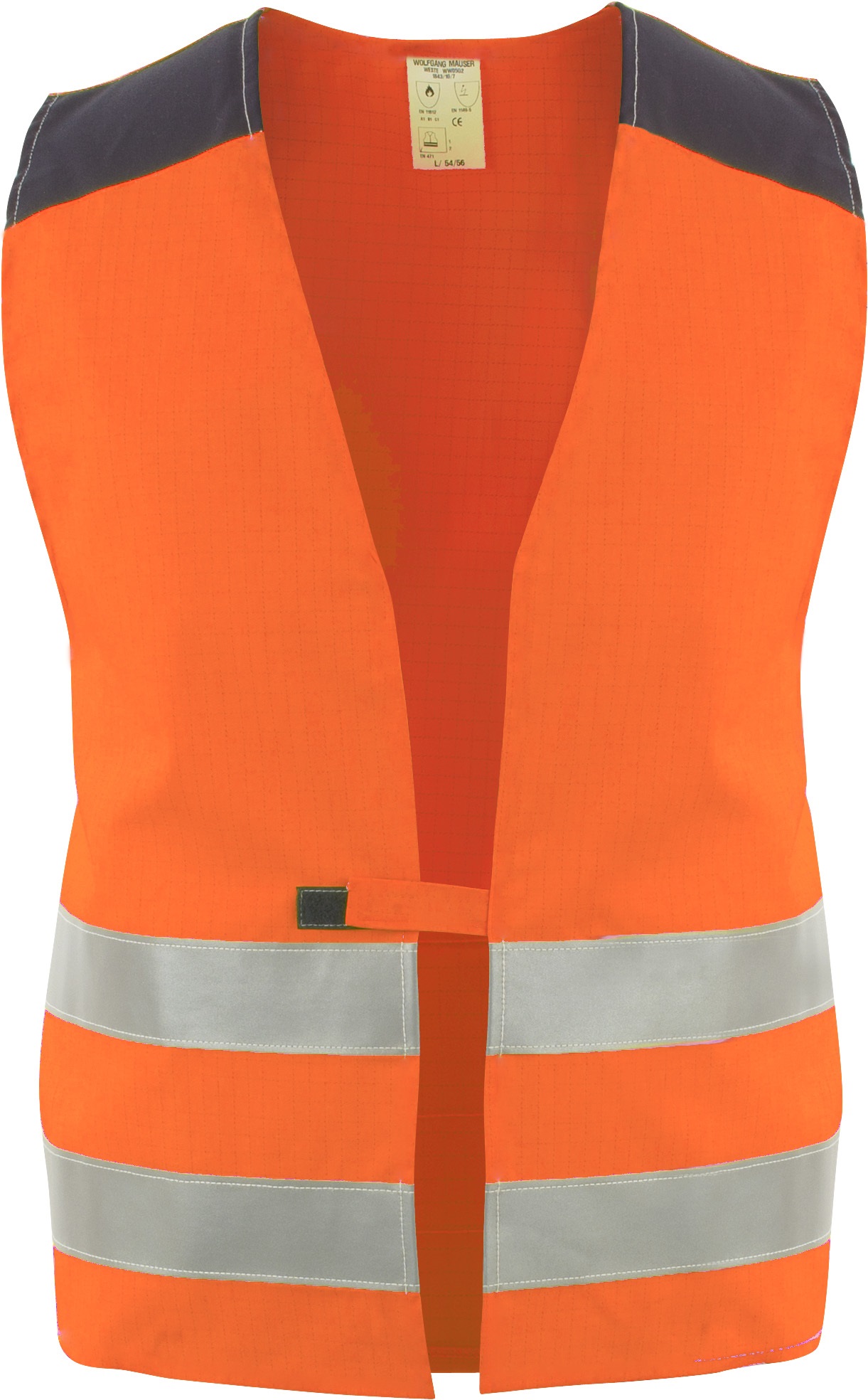 Asatex FLWE08 Warnschutzweste leuchtorange-marine flammhemmend