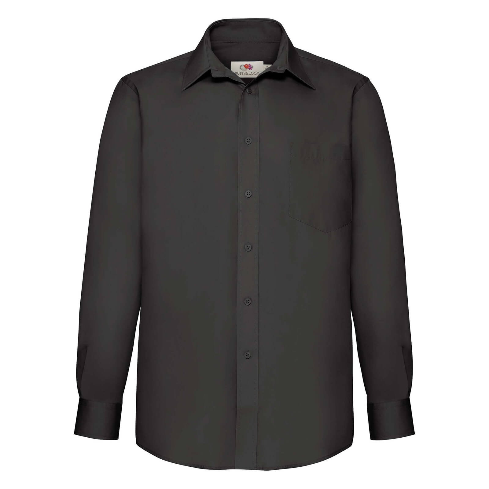 Fruit of The Loom Long Sleeve Poplin Hemd in 5 Farben