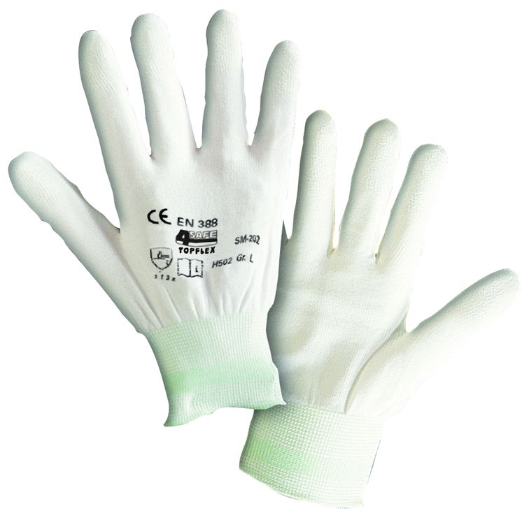 4Safe H502 Topflex Schutzhandschuhe mit PU-Beschichtung auf den Fingerspitzen