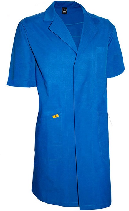 ESD Herrenmantel kurzarm kornblau 155g/m²