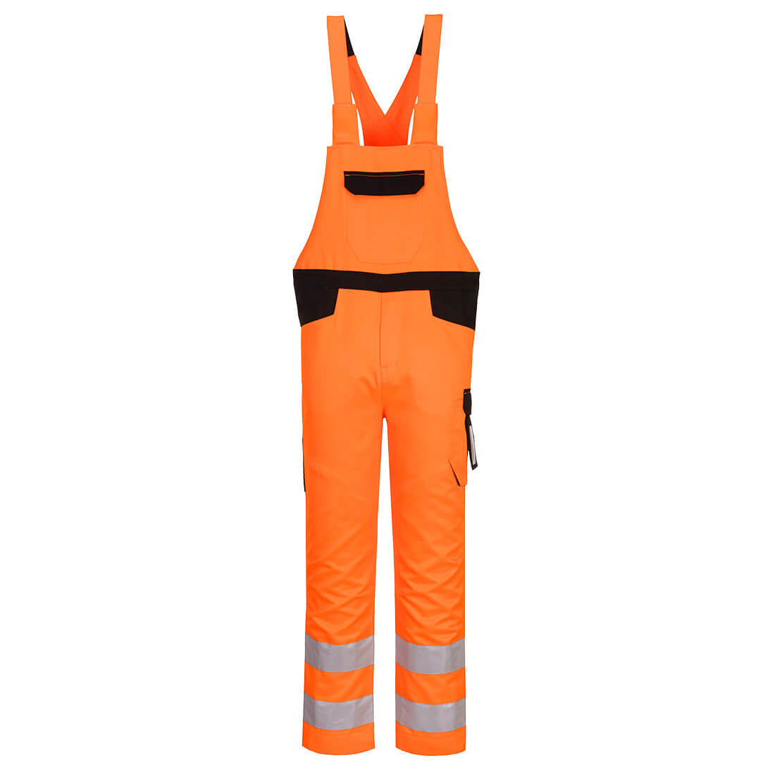 PW244OBR Portwest PW244 - PW2 high visibility dungarees class 2