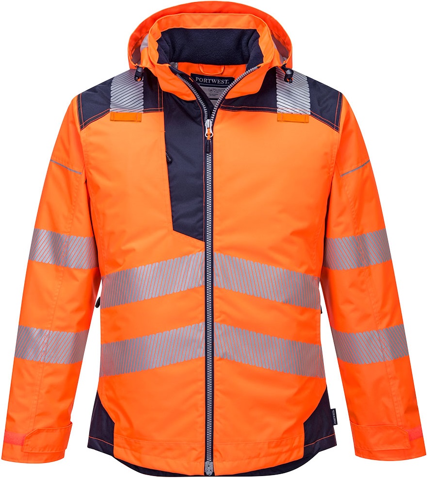 *SALE* Portwest T400 PW3 Warnschutz-Regenjacke leuchtorange