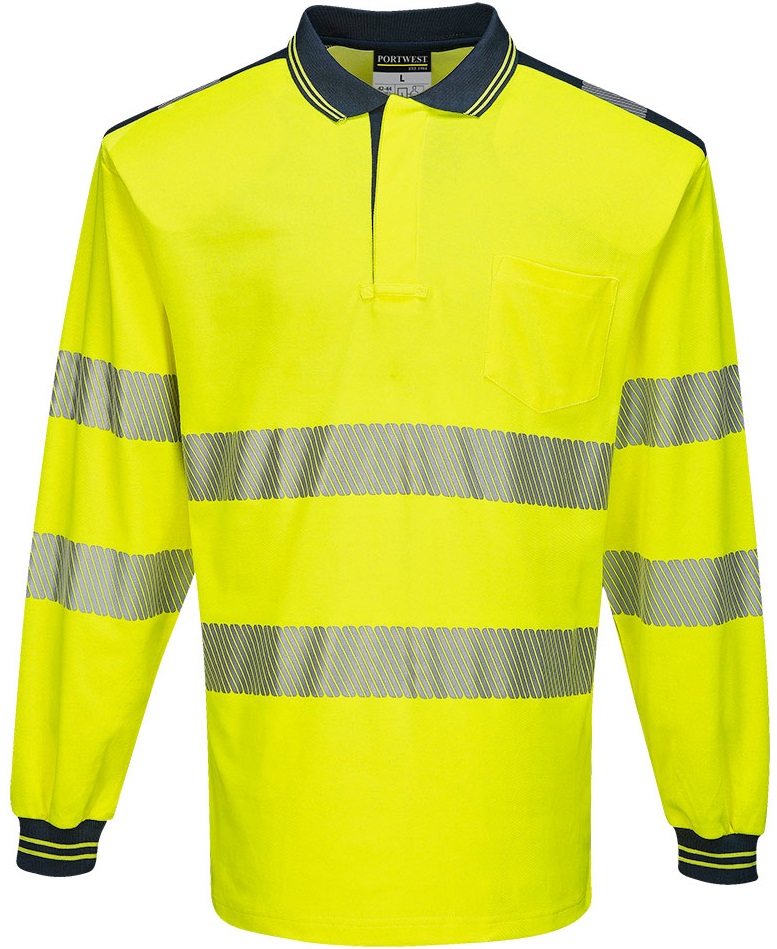 T184YNR6cQ3W4S7239gJ Portwest T184 PW3 Hi-Vis Polo Shirt long sleeve