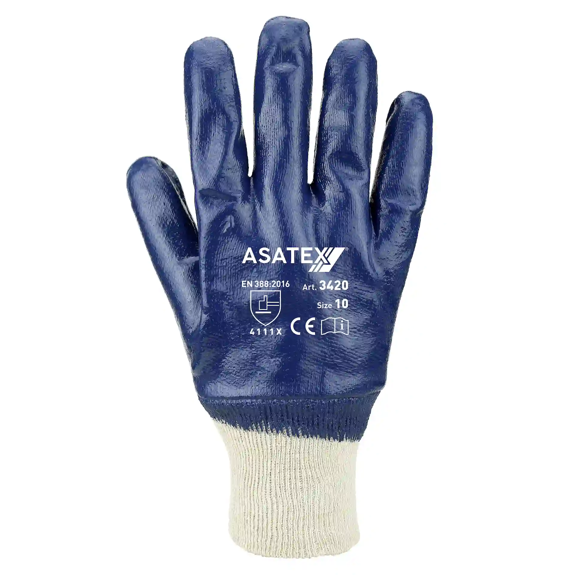 Asatex 3420 Nitril-Schutzhandschuhe vollbeschichtet