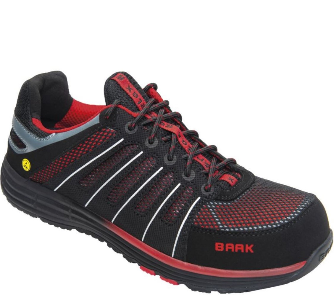Baak 71502 Red Halbschuhe S1P SRC ESD schwarz-rot