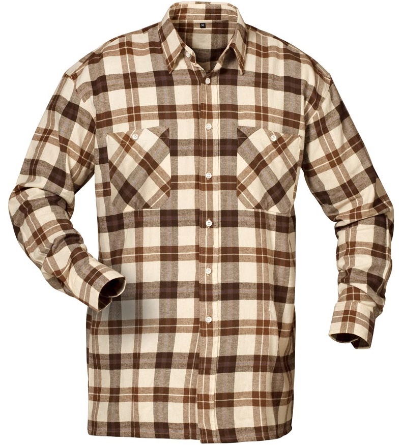 Craftland 1734 NEVADA Flanell-Hemd beige/braun kariert