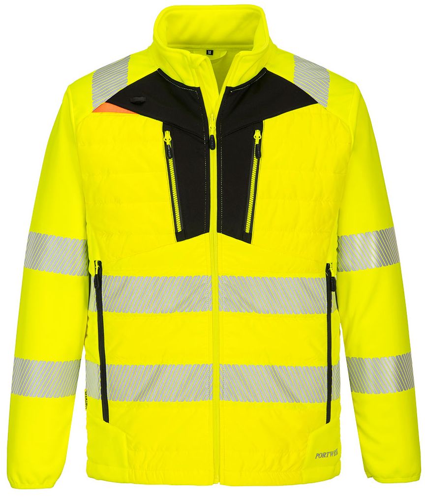 DX473YBR Portwest DX473 - DX4 high visibility hybrid quilted jacket
