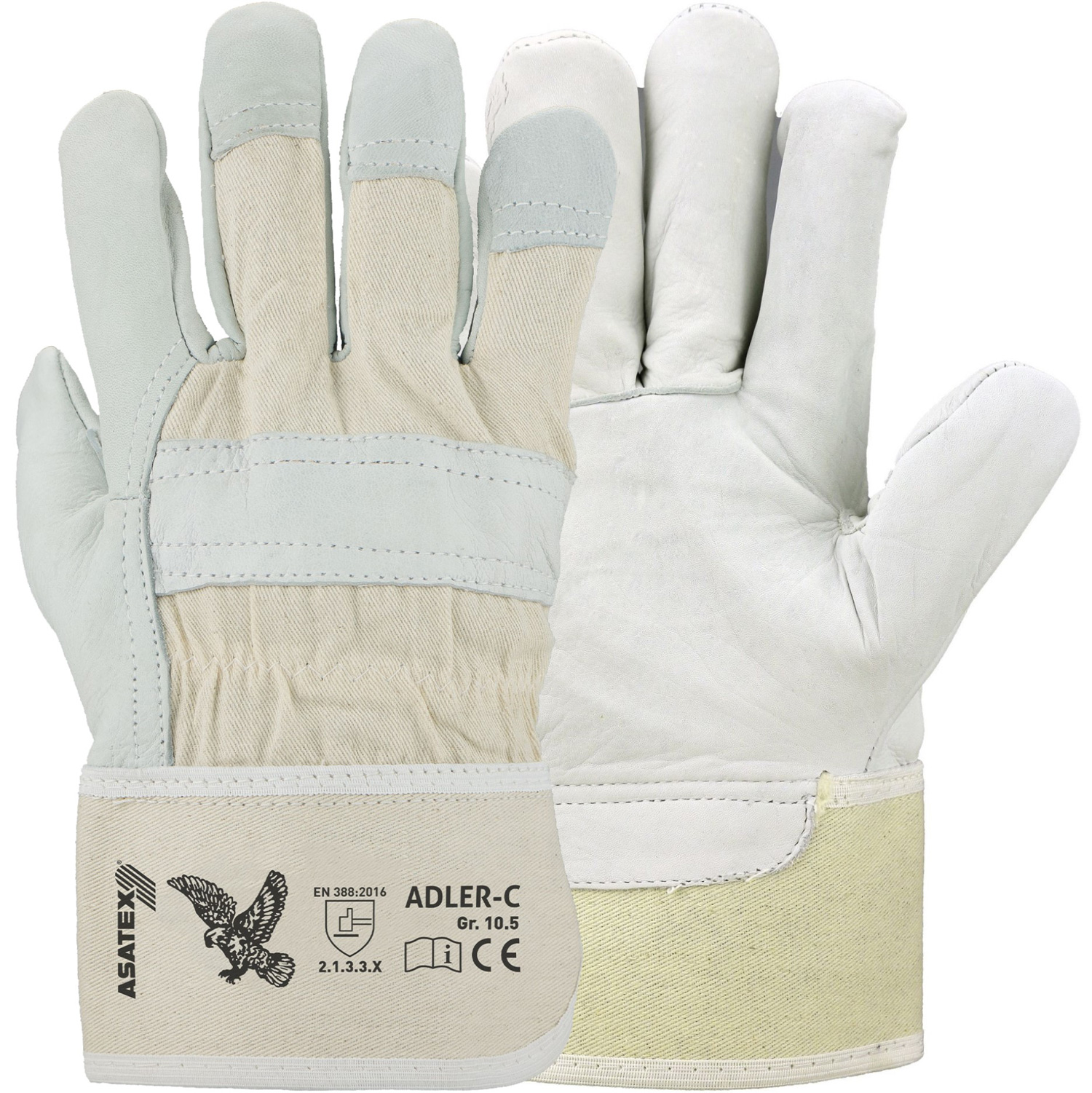 Asatex Adler-C Rindnarbenleder-Schutzhandschuhe