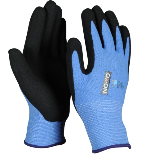 OX-ON Junior 10000 Kinderhandschuhe mit Nitrilschaumbeschichtung blau