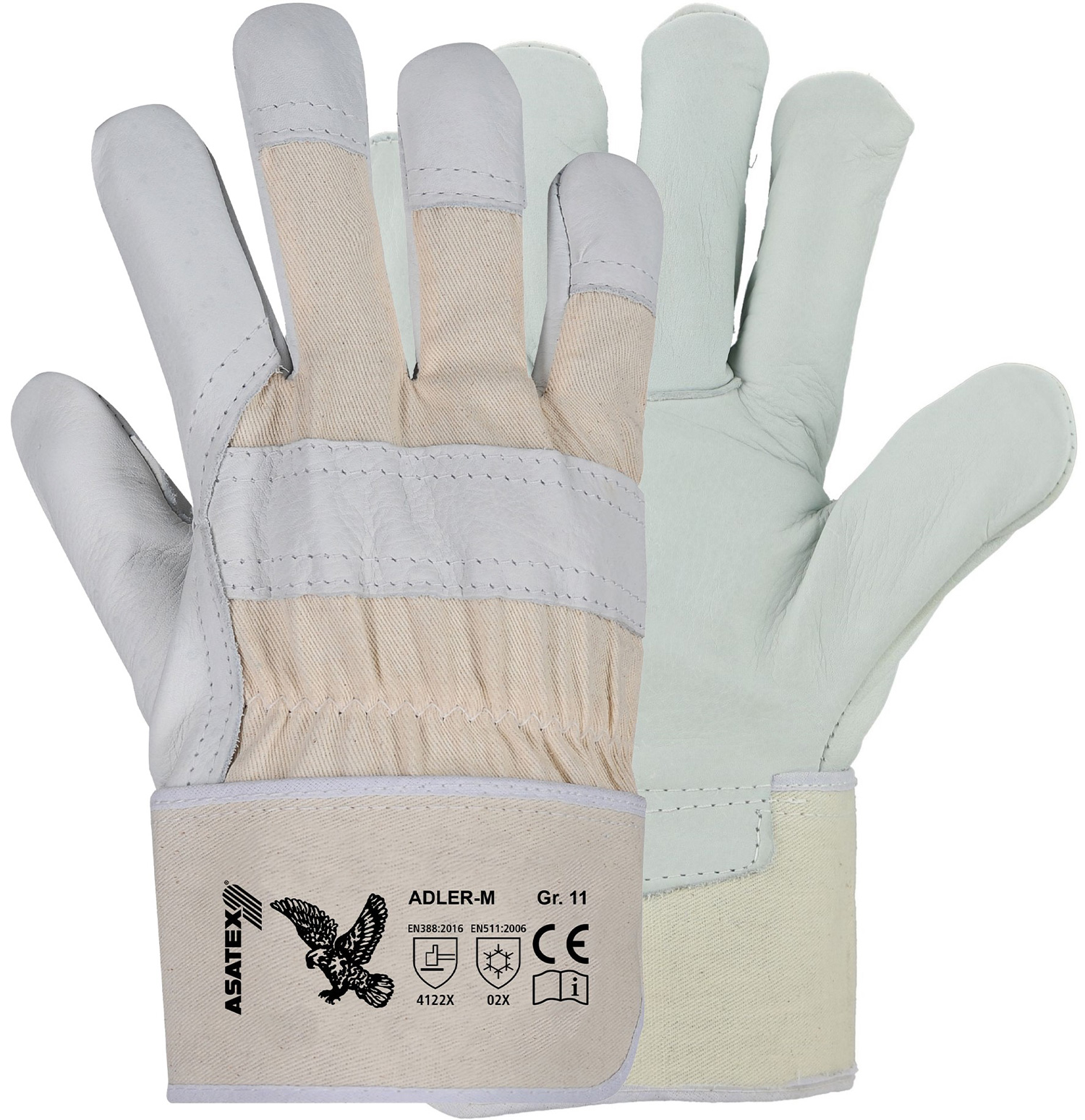 Asatex Adler-M Rindnarbenleder-Schutzhandschuhe