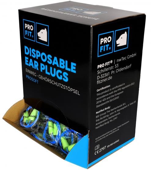 Pro-Fit 262 Prosoft 39 Gehörschutzstöpsel mit Kordel, SNR-39 dB(A) Box