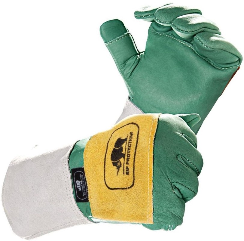 SIP Protection 2SA4 Rindvollleder-Schnittschutzhandschuhe grün