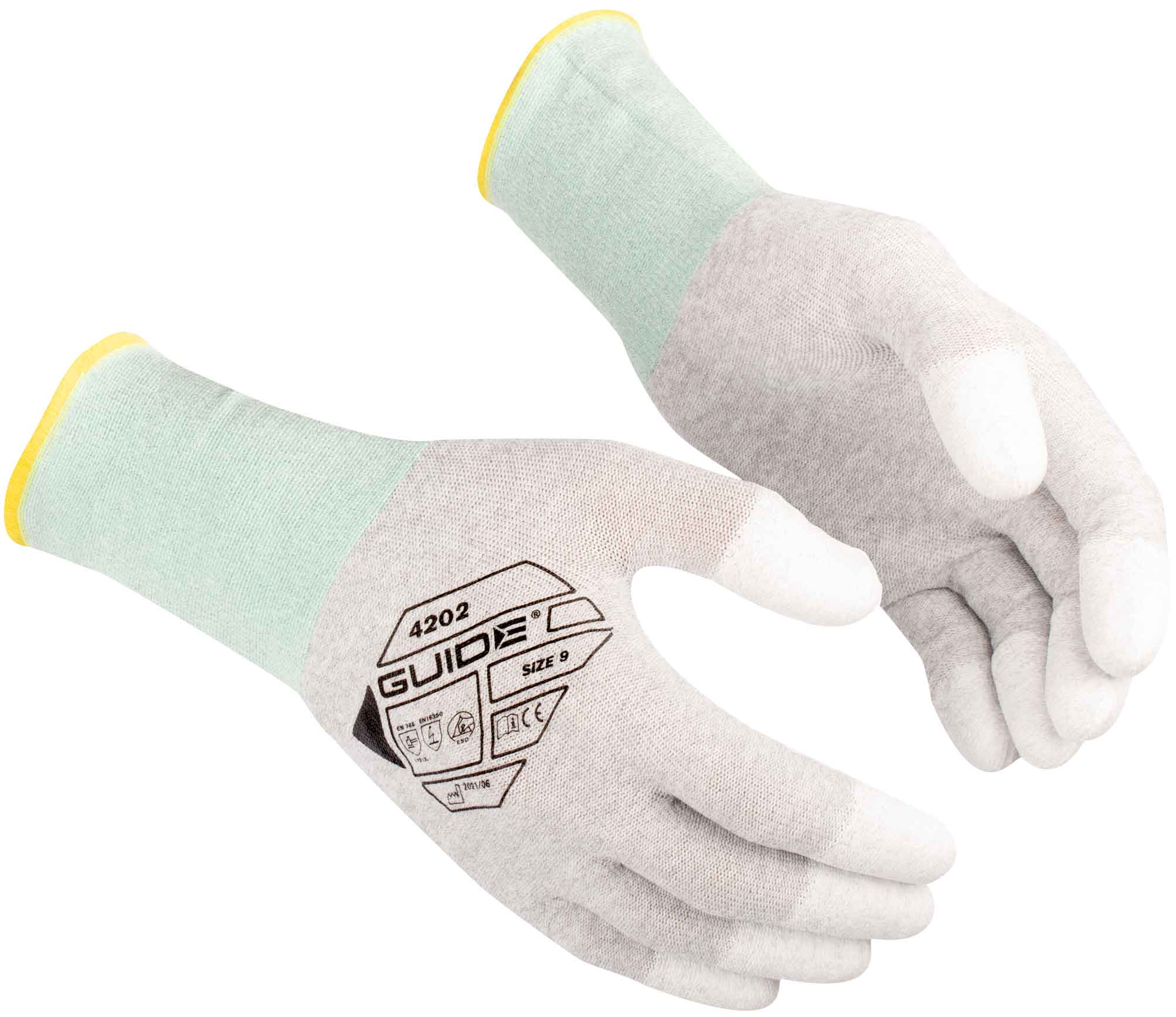 Guide 4202 ESD PU-Schutzhandschuhe fingerspitzenbeschichtet