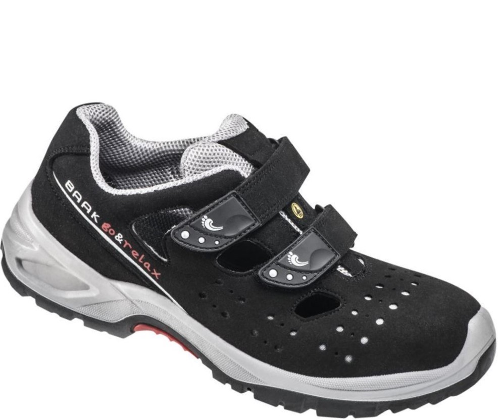 Baak 7227-N Hardy Sandalen S1P SRC ESD Weite 11 schwarz-grau