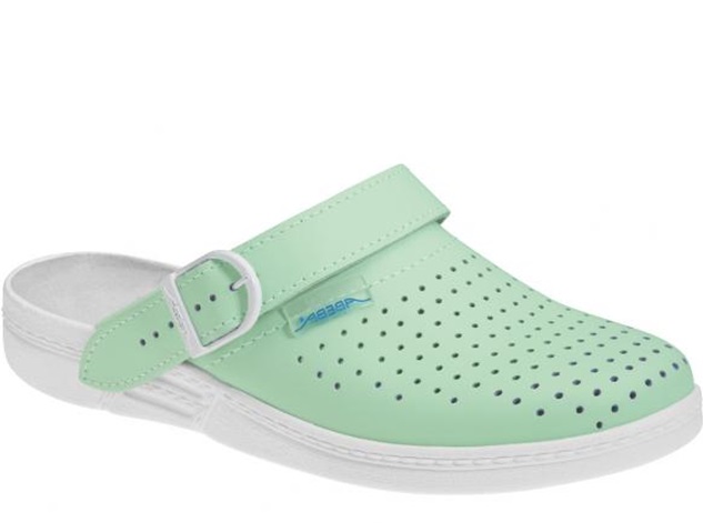Abeba Clogs mint-weiß The Original OB, SRC - 7090