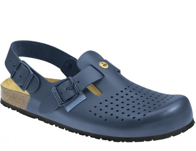 Abeba Clogs blau Nature OB, SRC, ESD - 4045