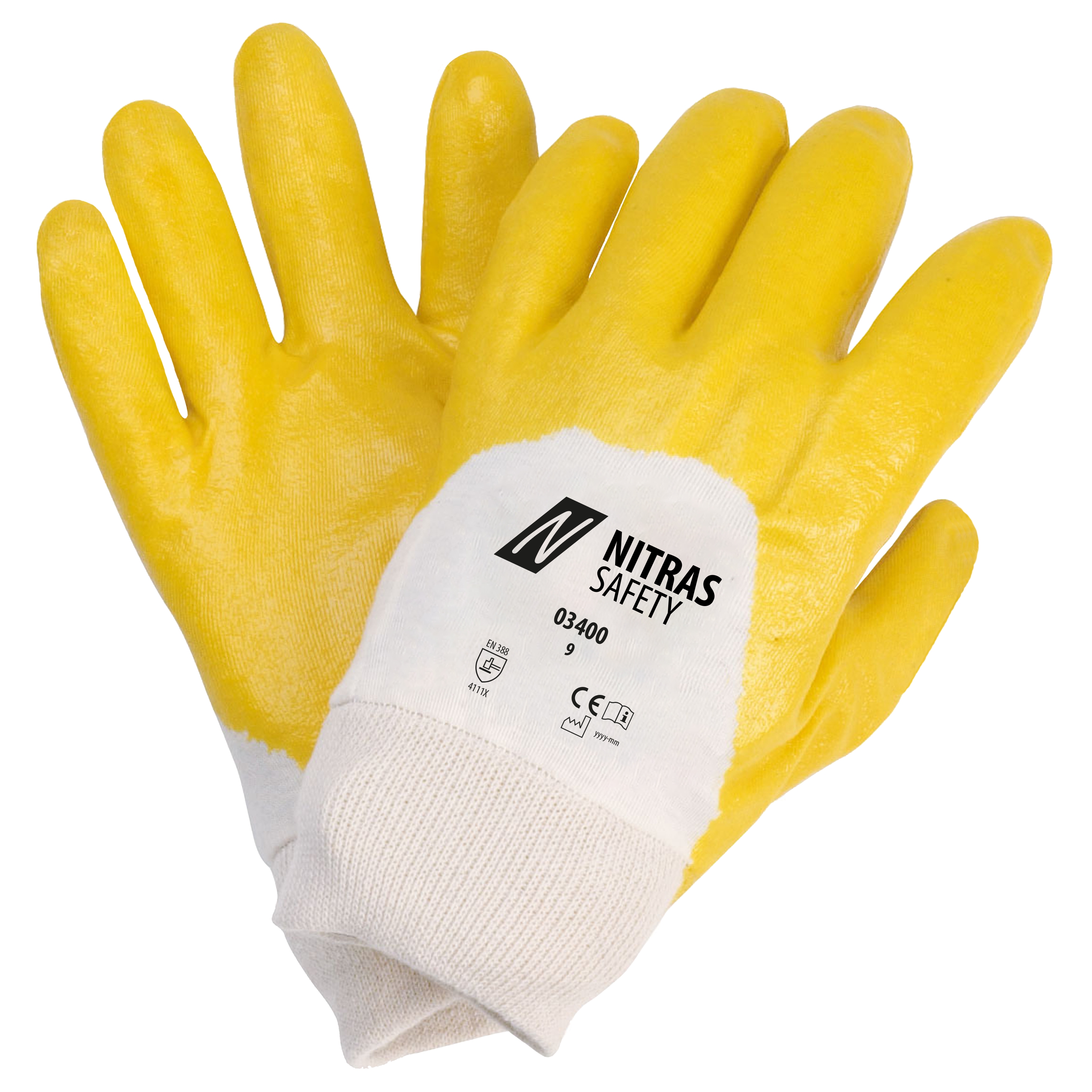 Nitras 03400 Nitril-Baumwollhandschuhe 3/4 beschichtet