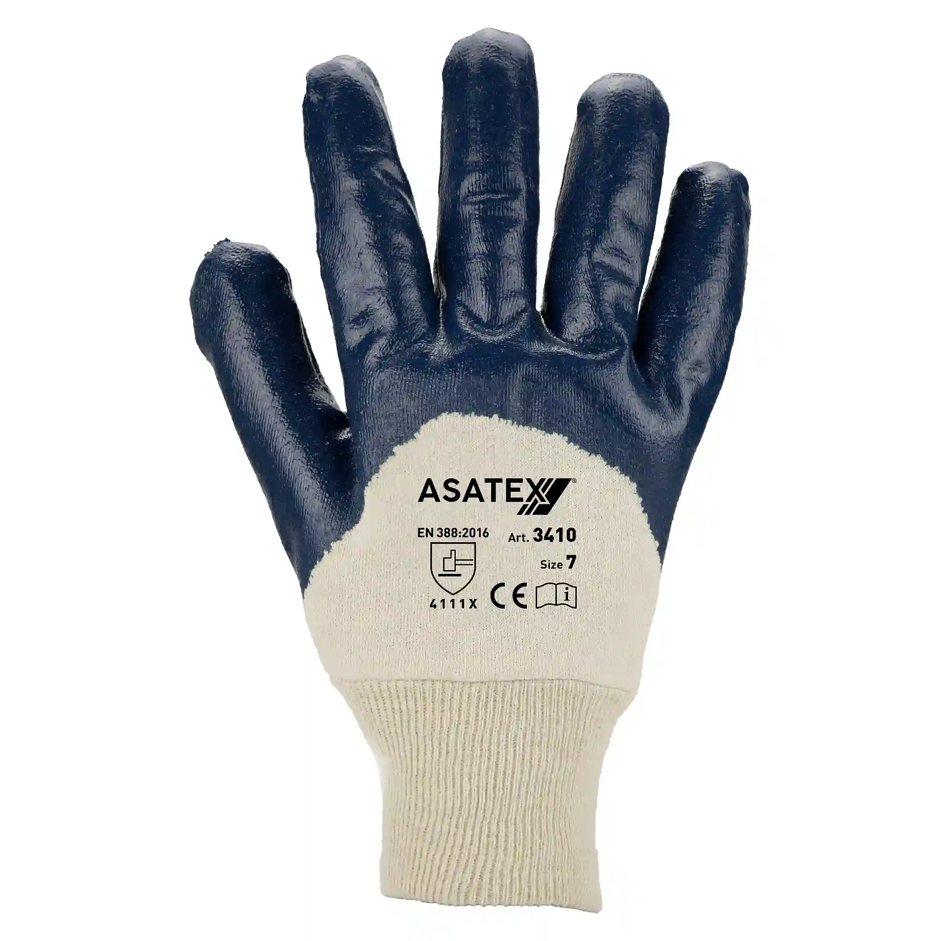 Asatex 3410 Nitril-Schutzhandschuhe 3/4 beschichtet