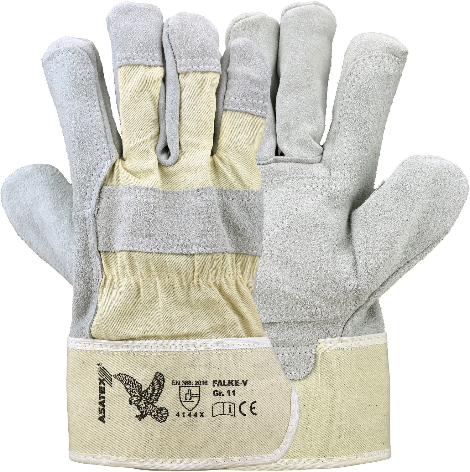 Asatex Falke-V Rindspaltleder-Schutzhandschuhe