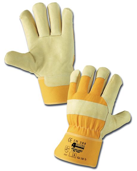 4Safe H88TOP Schweinsnarbenlederhandschuhe gelb