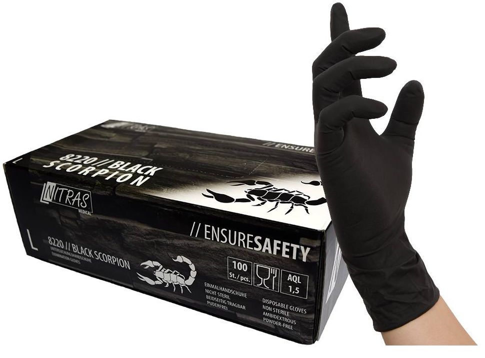 Nitras 8220 Black Scorpion Latex-Einmalhandschuhe