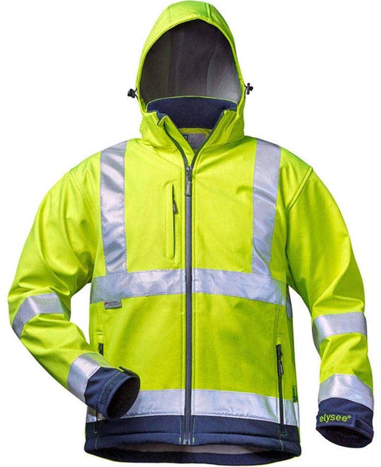 elysee 22732 LIAM Warnschutz-Softshelljacke leuchtgelb-marine