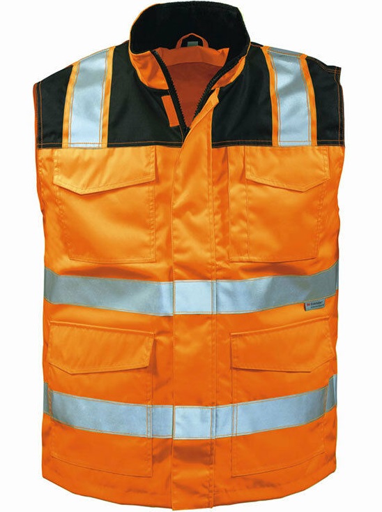 elysee 23519 MIRKO Warnweste leuchtorange-schwarz