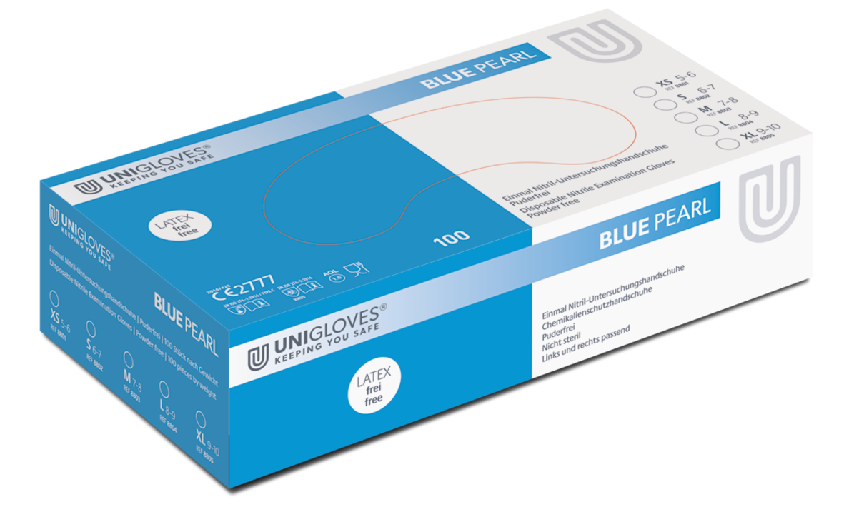 unigloves_blue_pearl_nitrilhandschuh_291799MhTVb5tSVReAm Unigloves Blue Pearl Nitril-Einweghandschuhe puderfrei blau