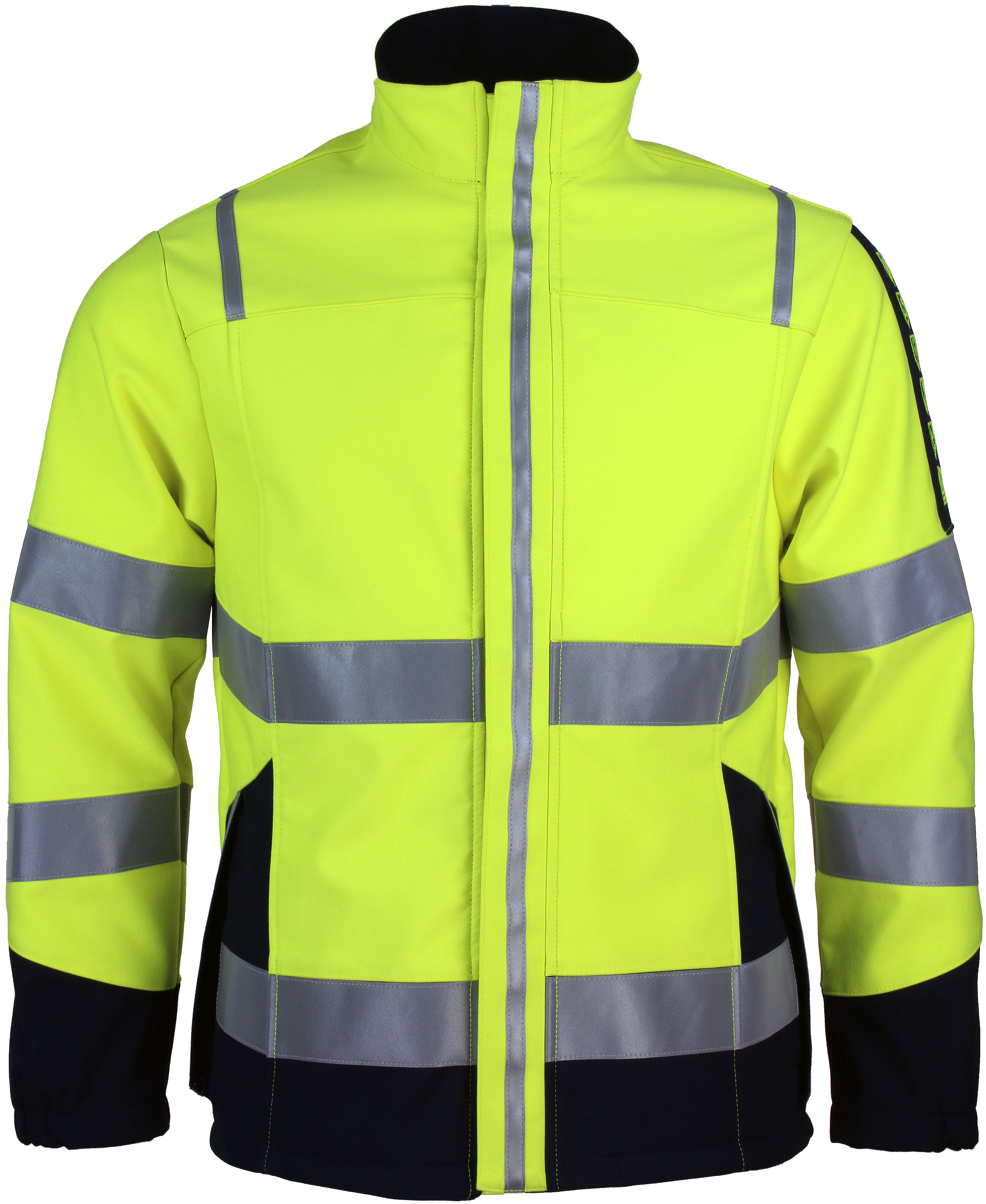 Asatex FLSJA52 Multinorm-Softshelljacke leuchtgelb-blau