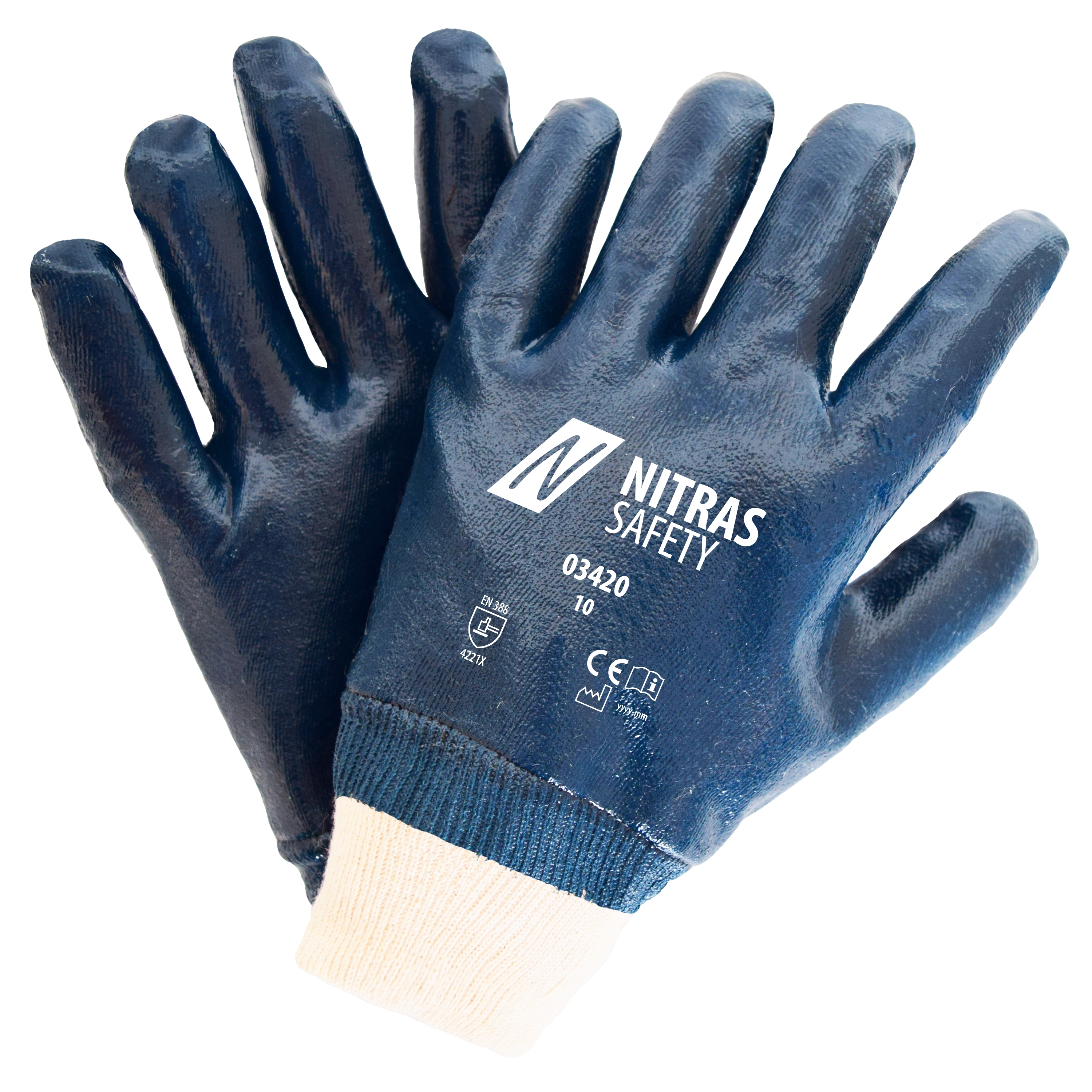 Nitras 03420 Nitril-Baumwollhandschuhe vollbeschichtet
