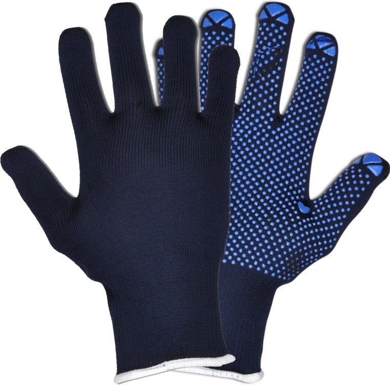 Fortis Classic Packer Strickhandschuhe mit Noppen blau