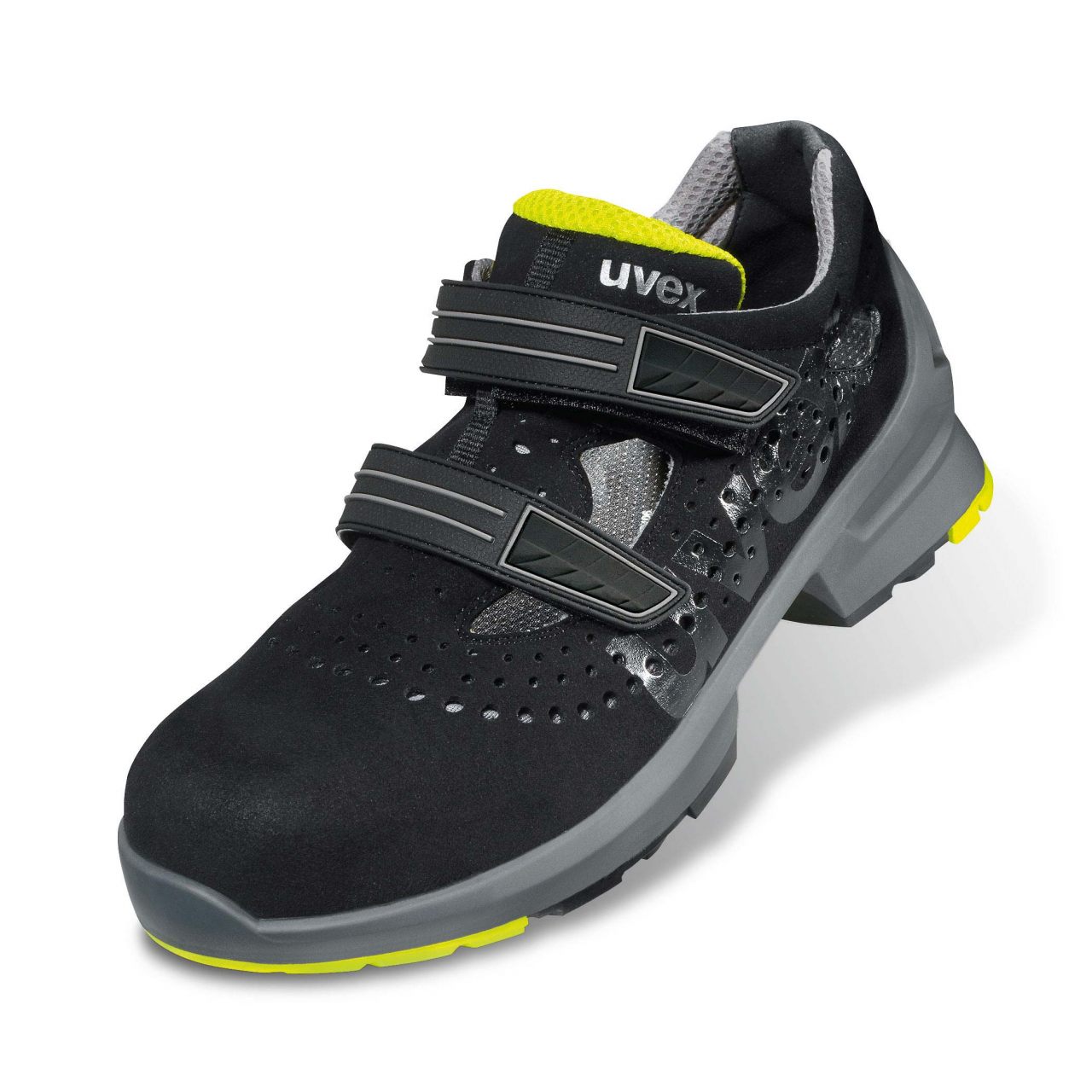 uvex 1 85428 Sandalen S1 SRC, Weite 11, schwarz/lime