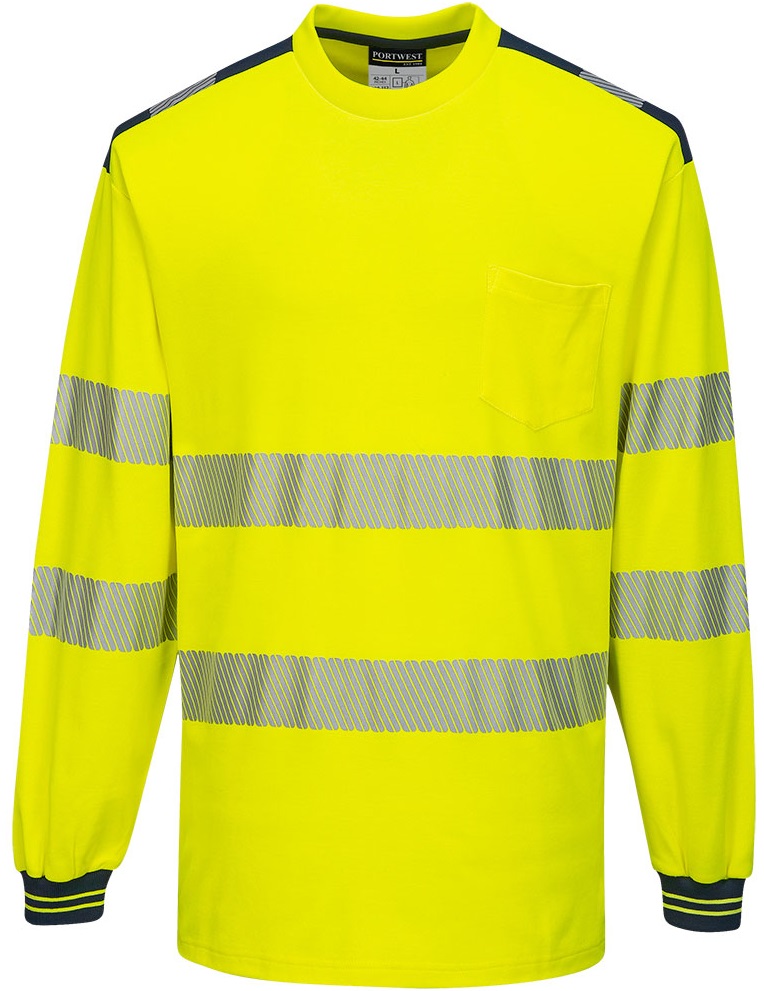 T185YNRV8e17ZzOUzW17 Portwest T185 PW3 Hi-Vis T-Shirt long sleeve