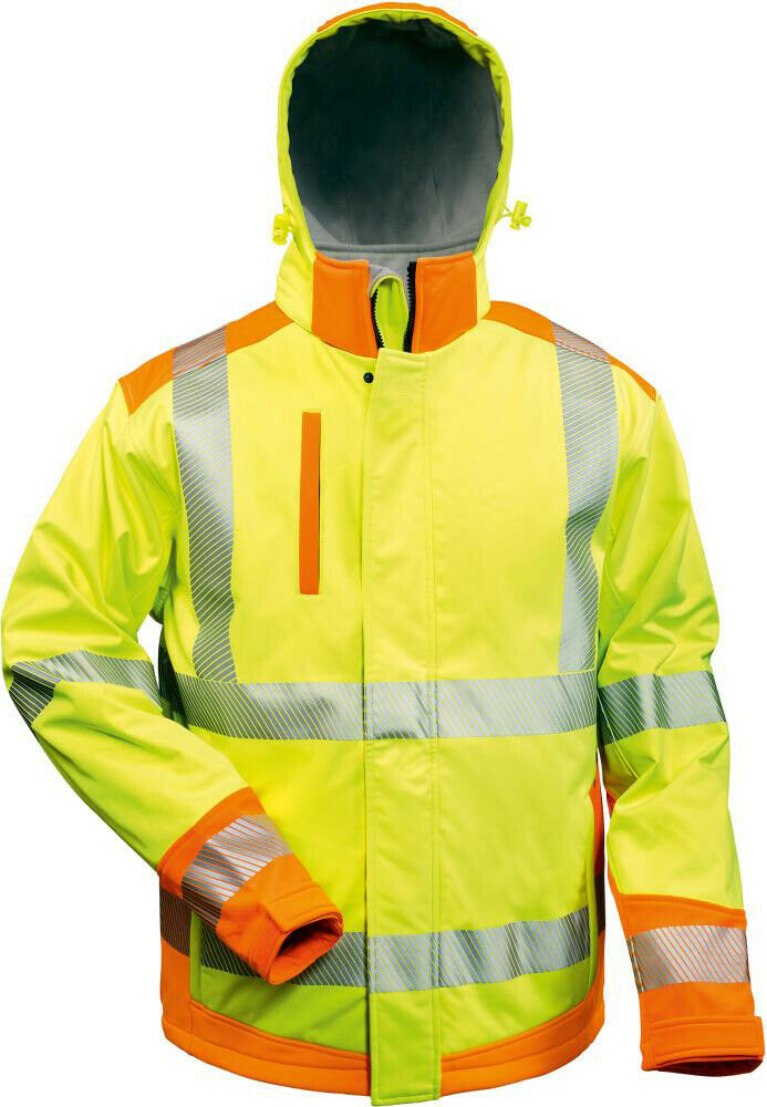 elysee 23446 RICKMER Warnschutz-Softshelljacke leuchtgelb-leuchtorange