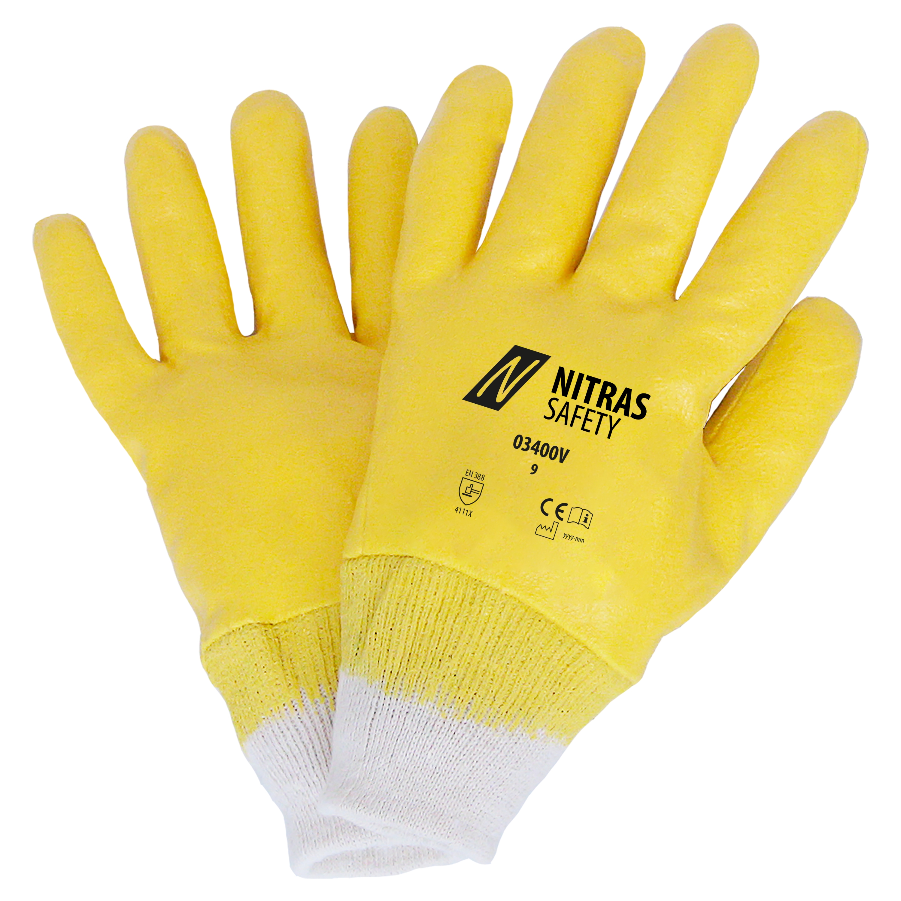 Nitras 03400V Nitril-Baumwollhandschuhe vollbeschichtet