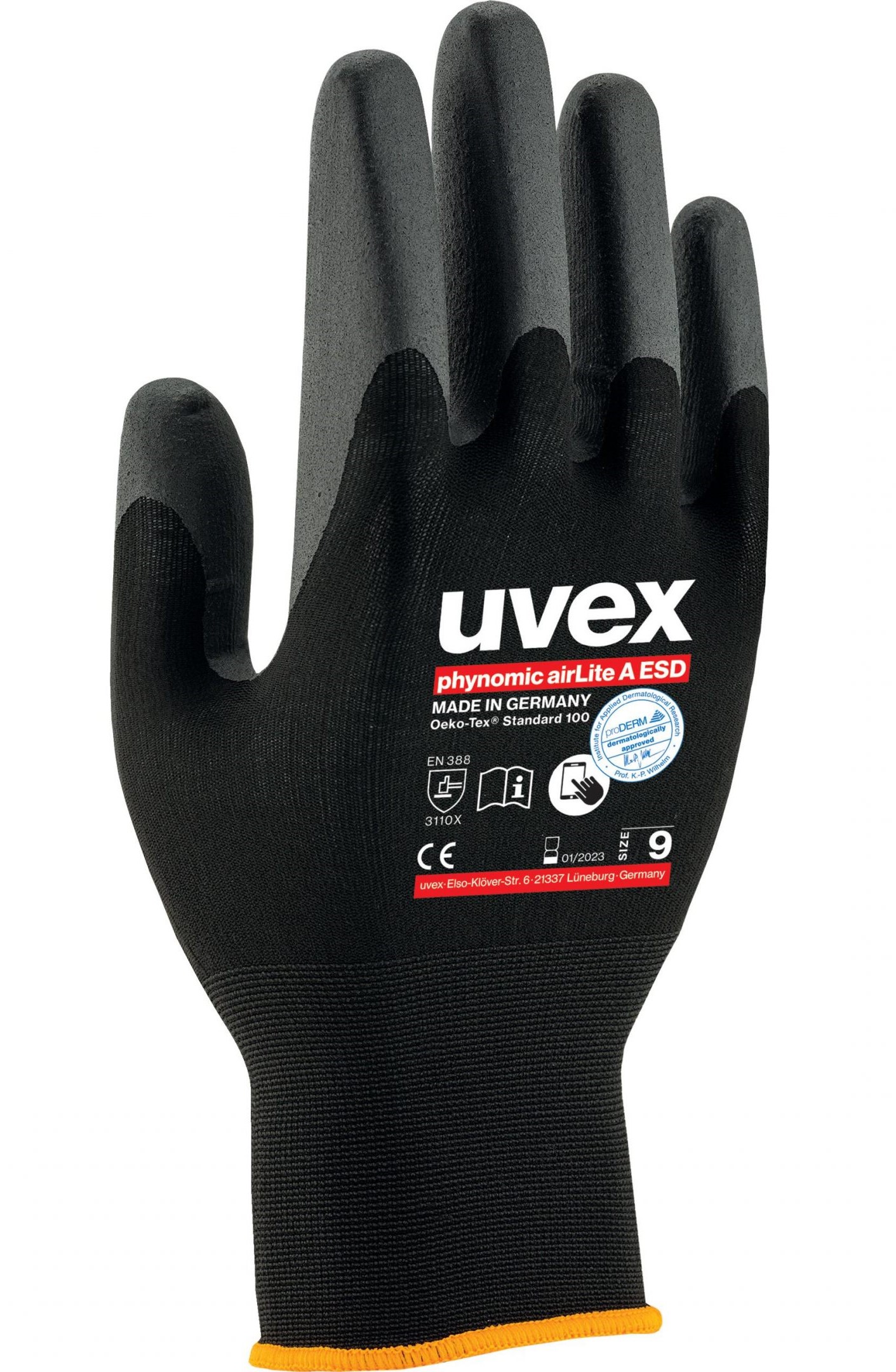 uvex 60038 phynomic airLite A ESD Schutzhandschuhe touchscreenfähig
