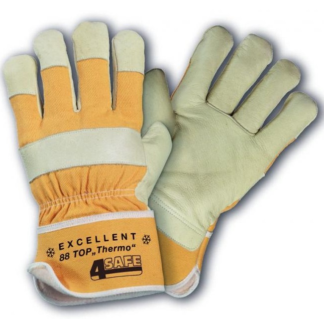 4Safe H88W Schweinsnarbenlederhandschuhe gelb