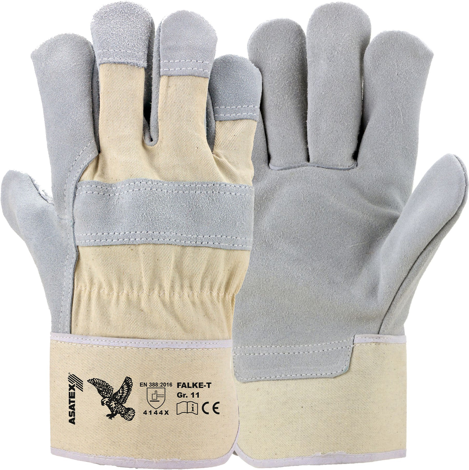 Asatex Falke-T Rindspaltleder-Schutzhandschuhe